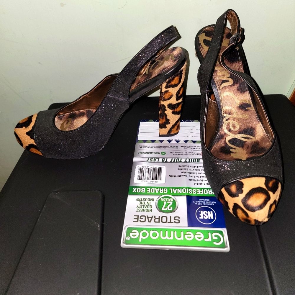 Sam Edelman Sparkle Fur Heels